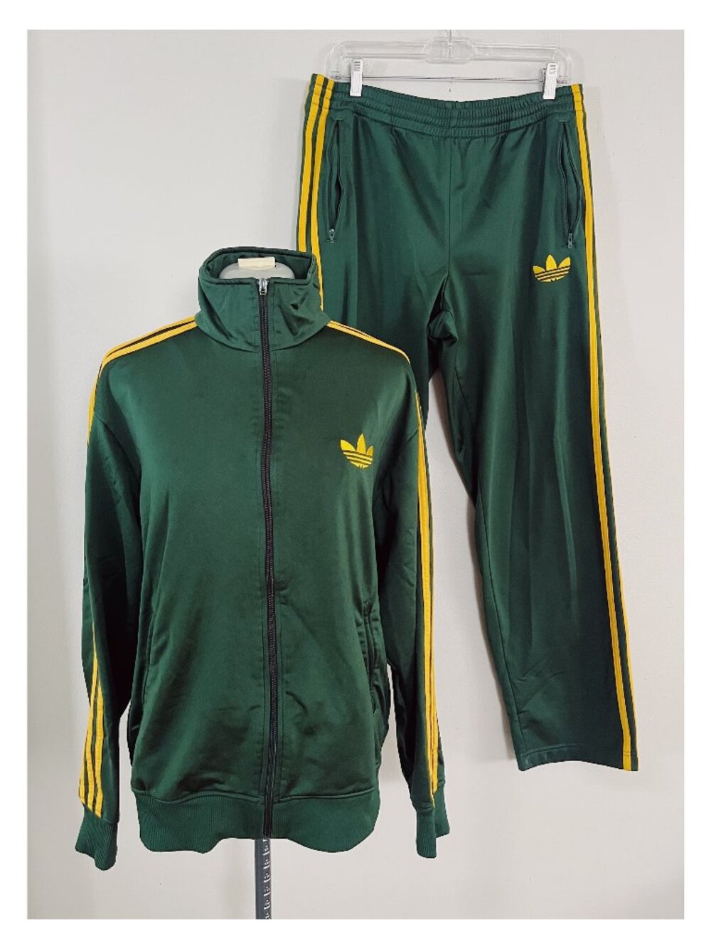 Adidas Sz M Adicolor Classics Firebird Tracksuit Collegiate Green/Crew Yellow